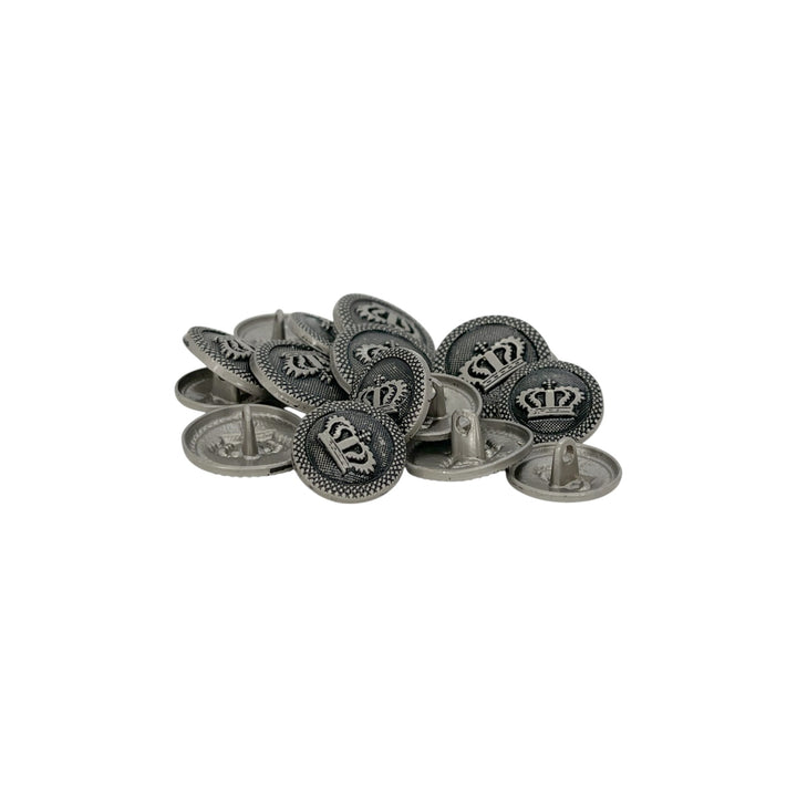 Regal Elegance Crown Metal Buttons | 18mm(28L) & 20mm(32L)