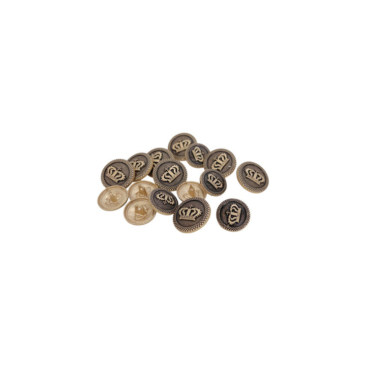 Regal Elegance Crown Metal Buttons | 18mm(28L) & 20mm(32L)