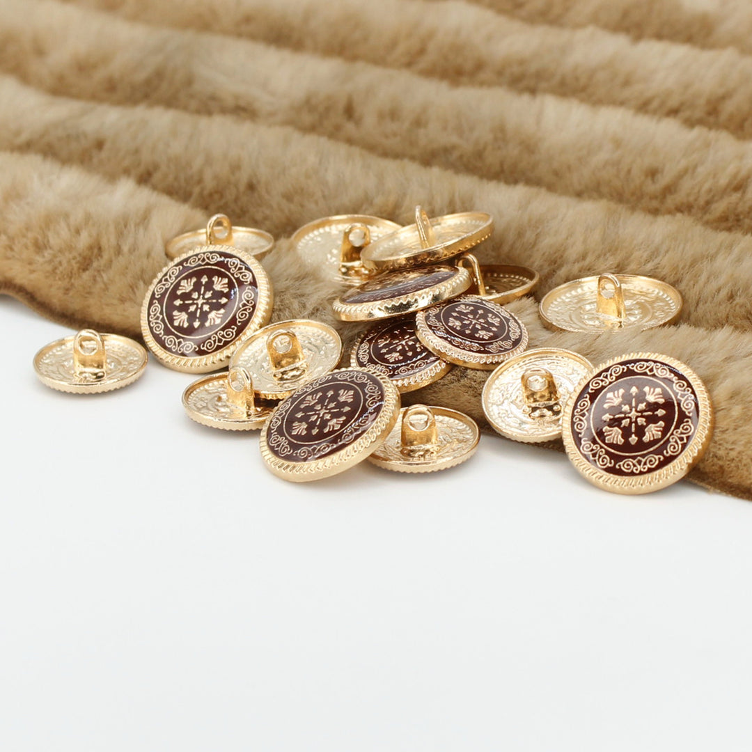 Ornate Snowflake Metal Buttons | 17mm(2L) & 22mm(34L)