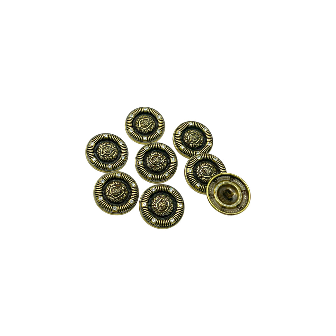 Heraldic Lion Crest Rhinestones Buttons | 15mm, 18mm & 23mm