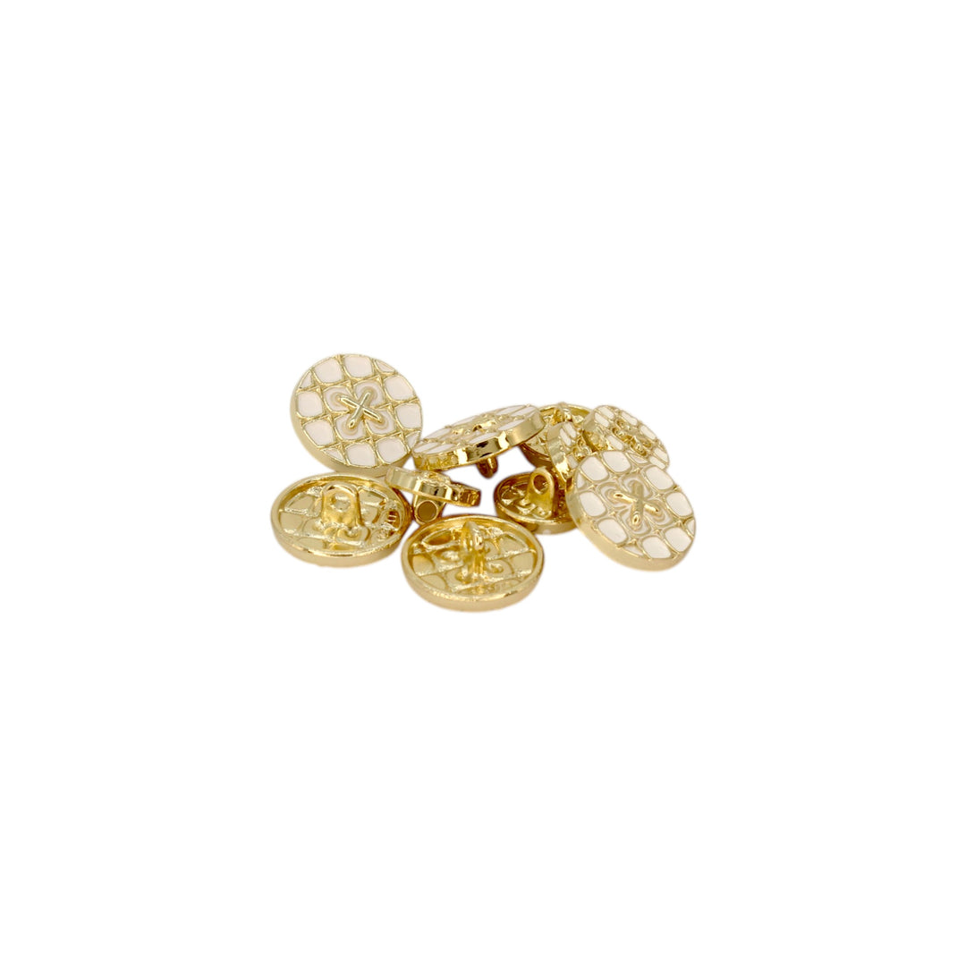 Monochrome Cross Design Metal Buttons | 12mm(20L) & 18mm(28L)