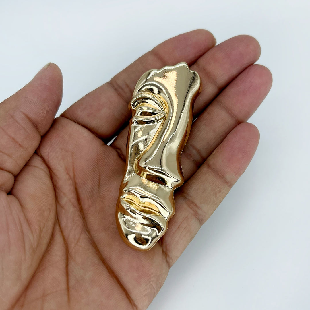 Matte Gold Face Inspire Metal Brooch