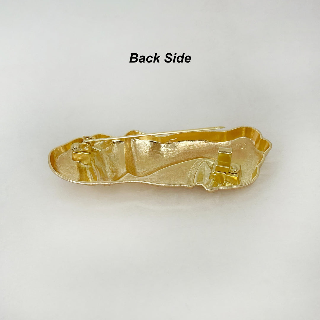 Matte Gold Face Inspire Metal Brooch