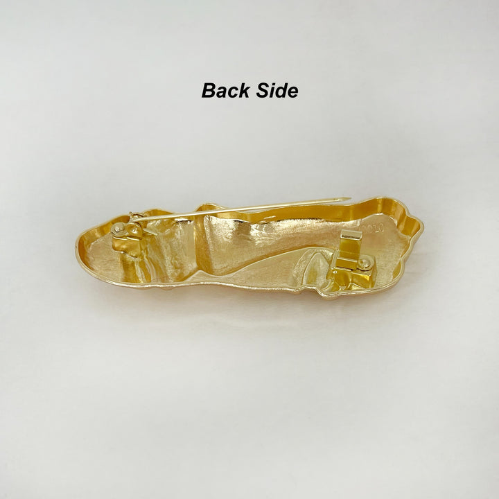 Matte Gold Face Inspire Metal Brooch