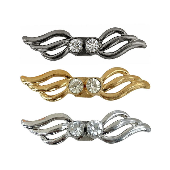 2 Pair | Wing Shape Rhinestone Frog Buttons