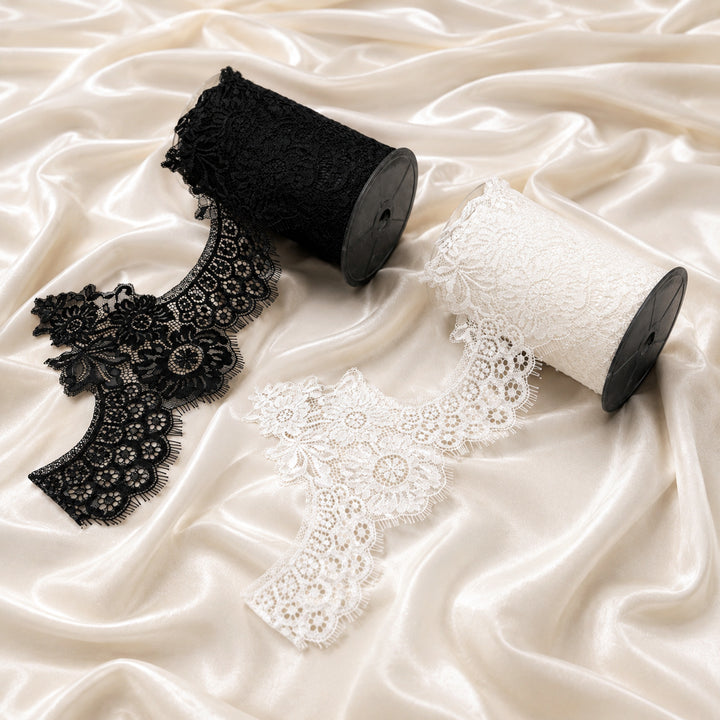 Floral and Foliage Leaf Pattern Chantilly Lace -3 Meters | FEL-3N