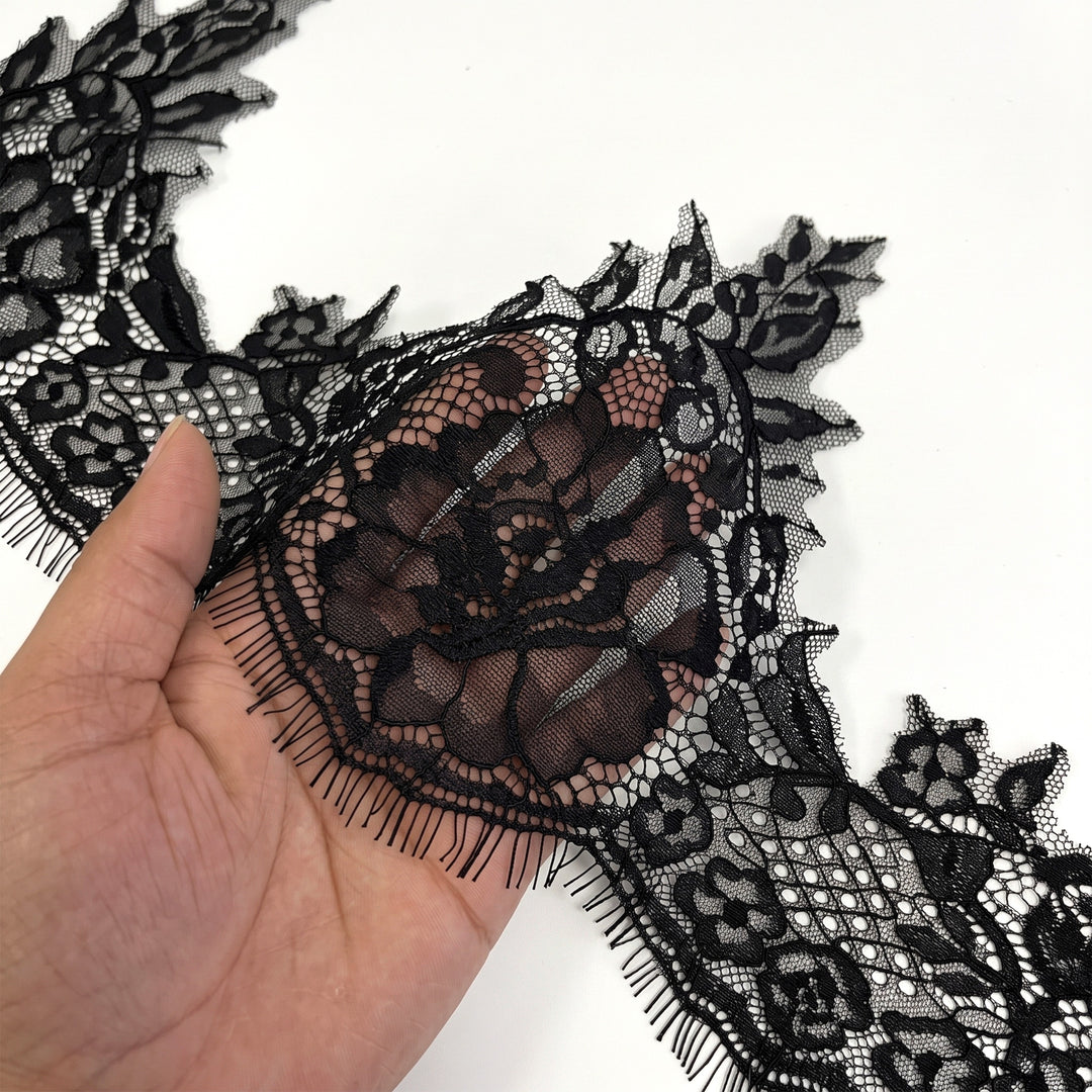 Floral Chantilly Lace Trim with Eyelash Edge | 3 Meters | FEL-5N
