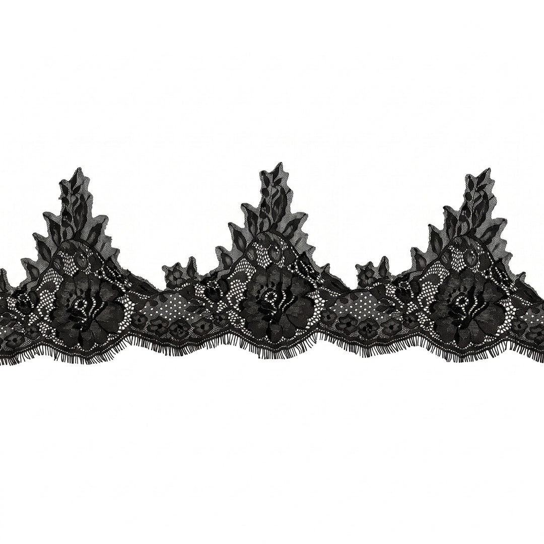 Floral Chantilly Lace Trim with Eyelash Edge | 3 Meters | FEL-5N
