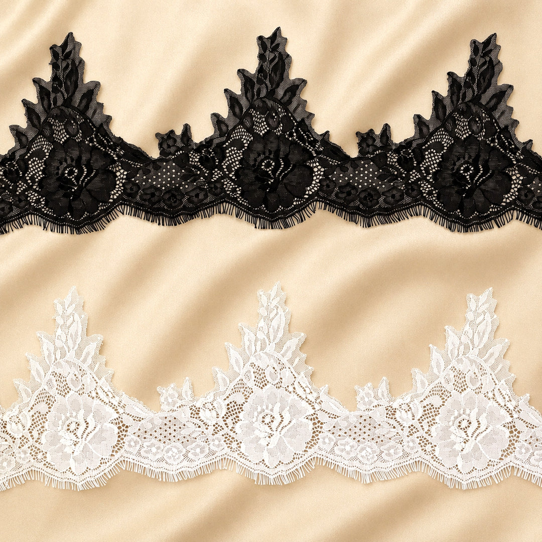 Floral Chantilly Lace Trim with Eyelash Edge | 3 Meters | FEL-5N