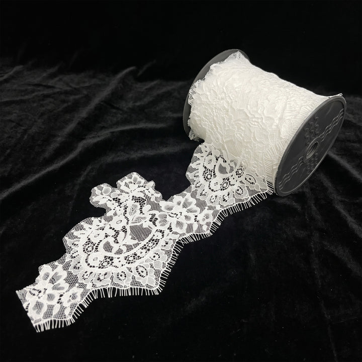 Floral Chantilly Lace Trim with Eyelash Edge | 3 Meters | FEL-5N
