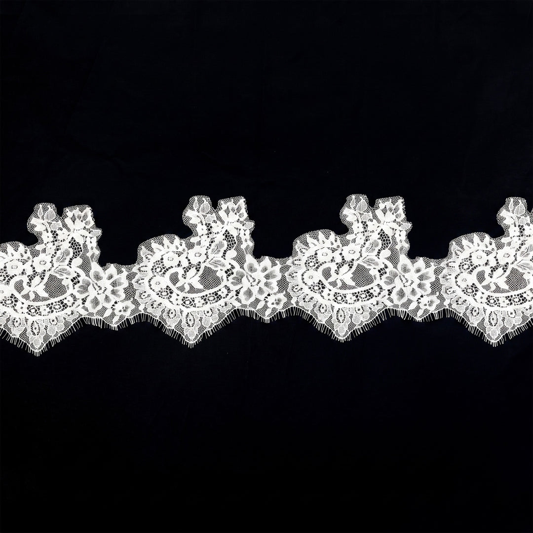 Floral Chantilly Lace Trim with Eyelash Edge | 3 Meters | FEL-5N
