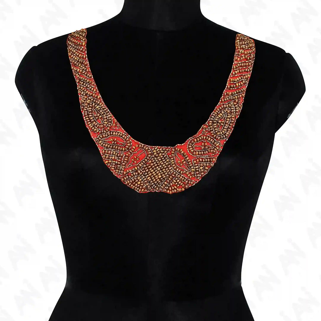 Stylish Beaded Scoop Neckline