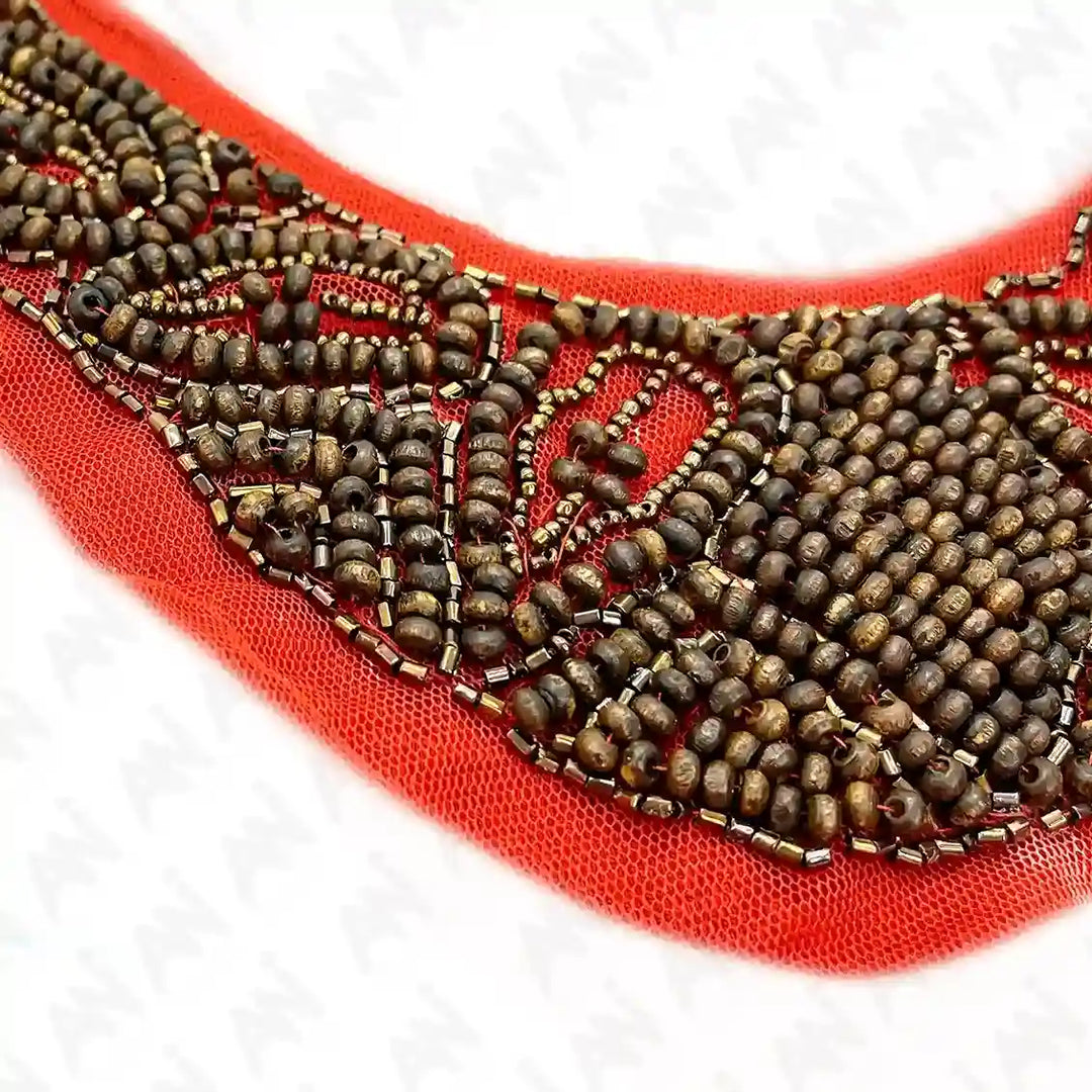 Stylish Beaded Scoop Neckline