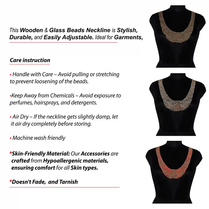 Stylish Beaded Scoop Neckline