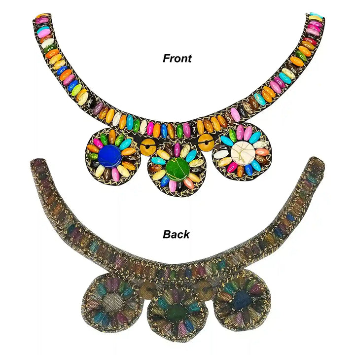 Boho Multicolor Wood Beaded Round Neckline