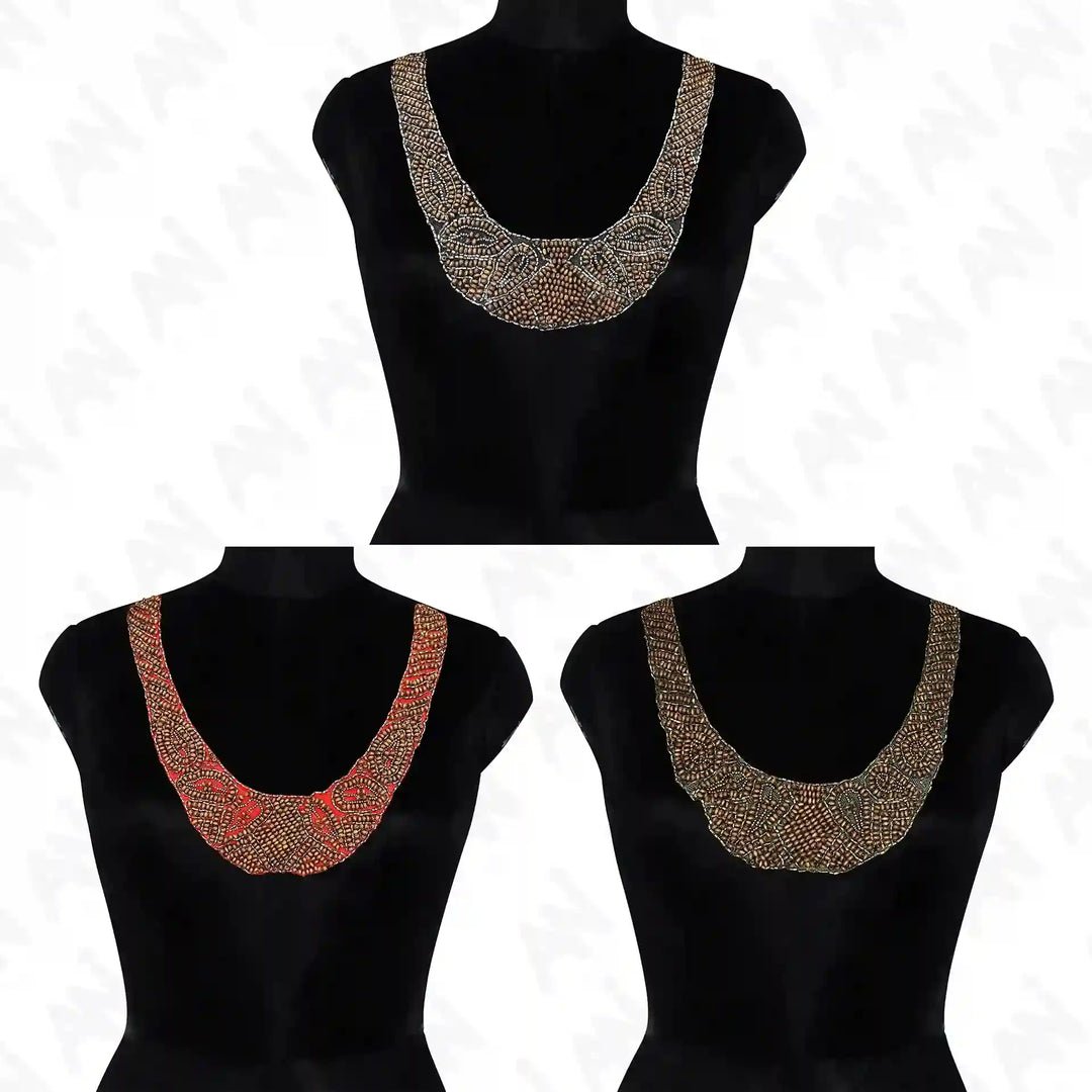 Stylish Beaded Scoop Neckline