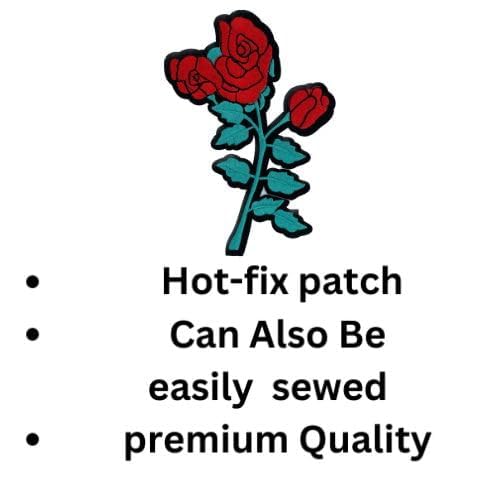 Ani Accessories Crimson Trio Hot-Fix Patch for Women's fashion featuring three colorful roses design