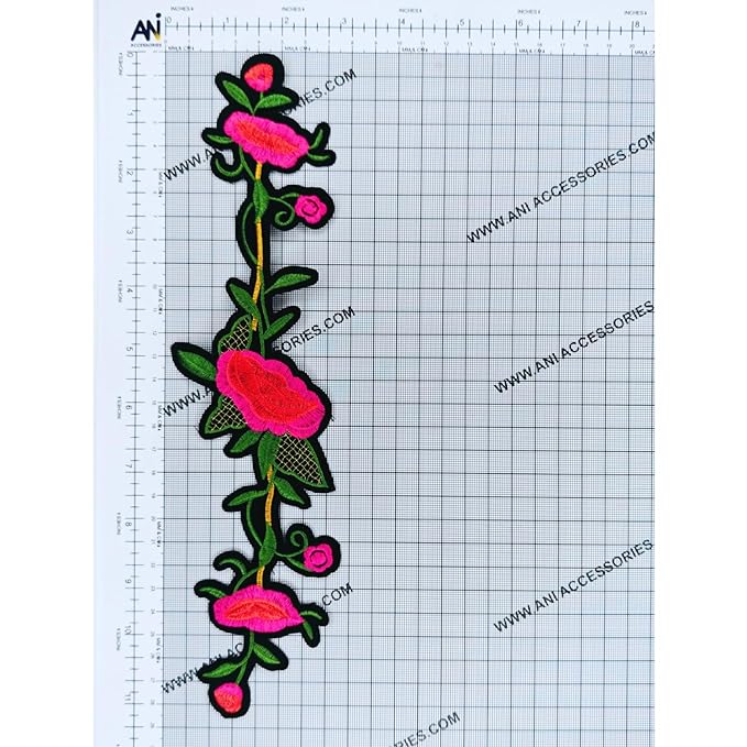 Ani Accessories Embroidery Red Lily Flower Patch for women's Clothing featuring vibrant floral design.