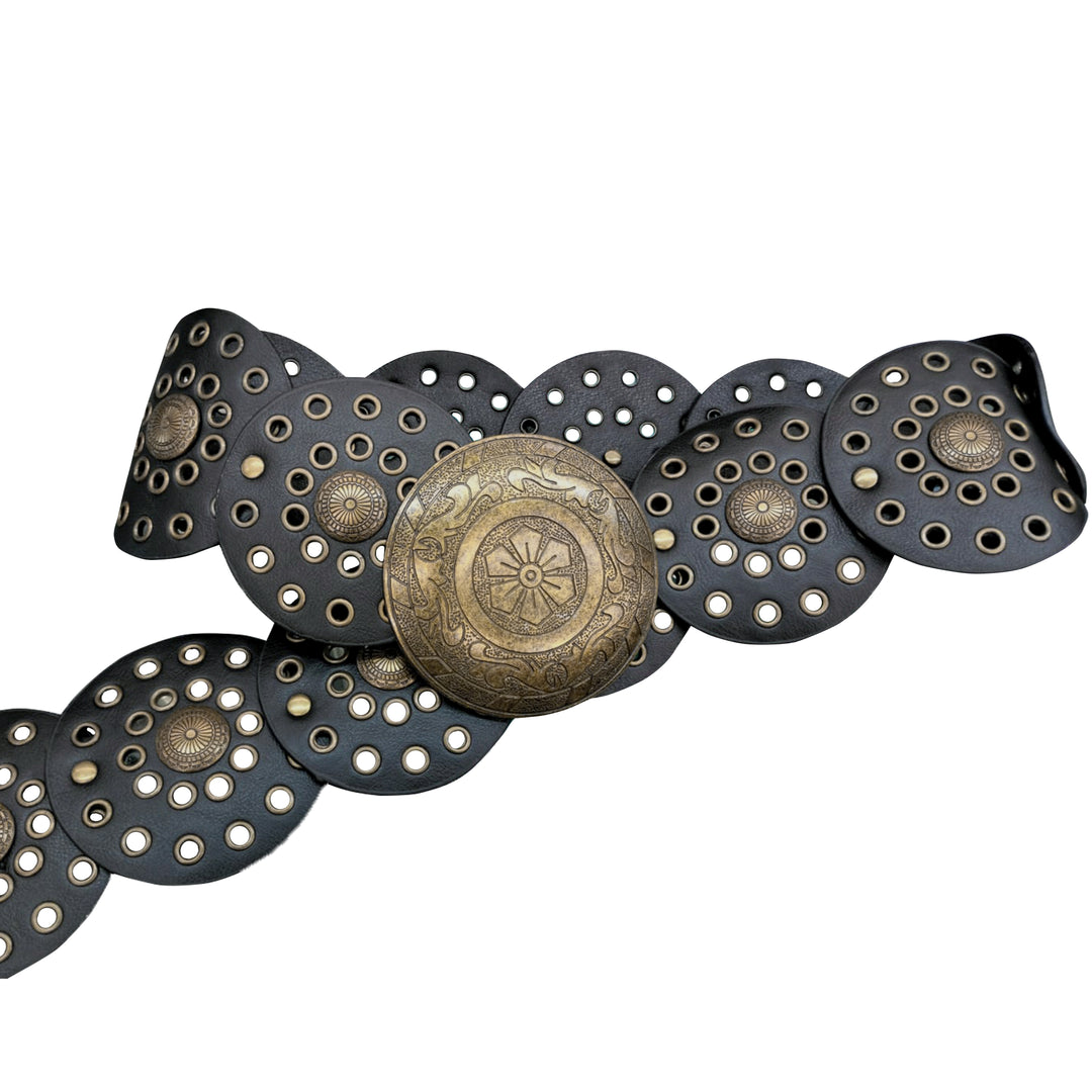 Two Design Metal Circular Hollow Design Moroccan Belt