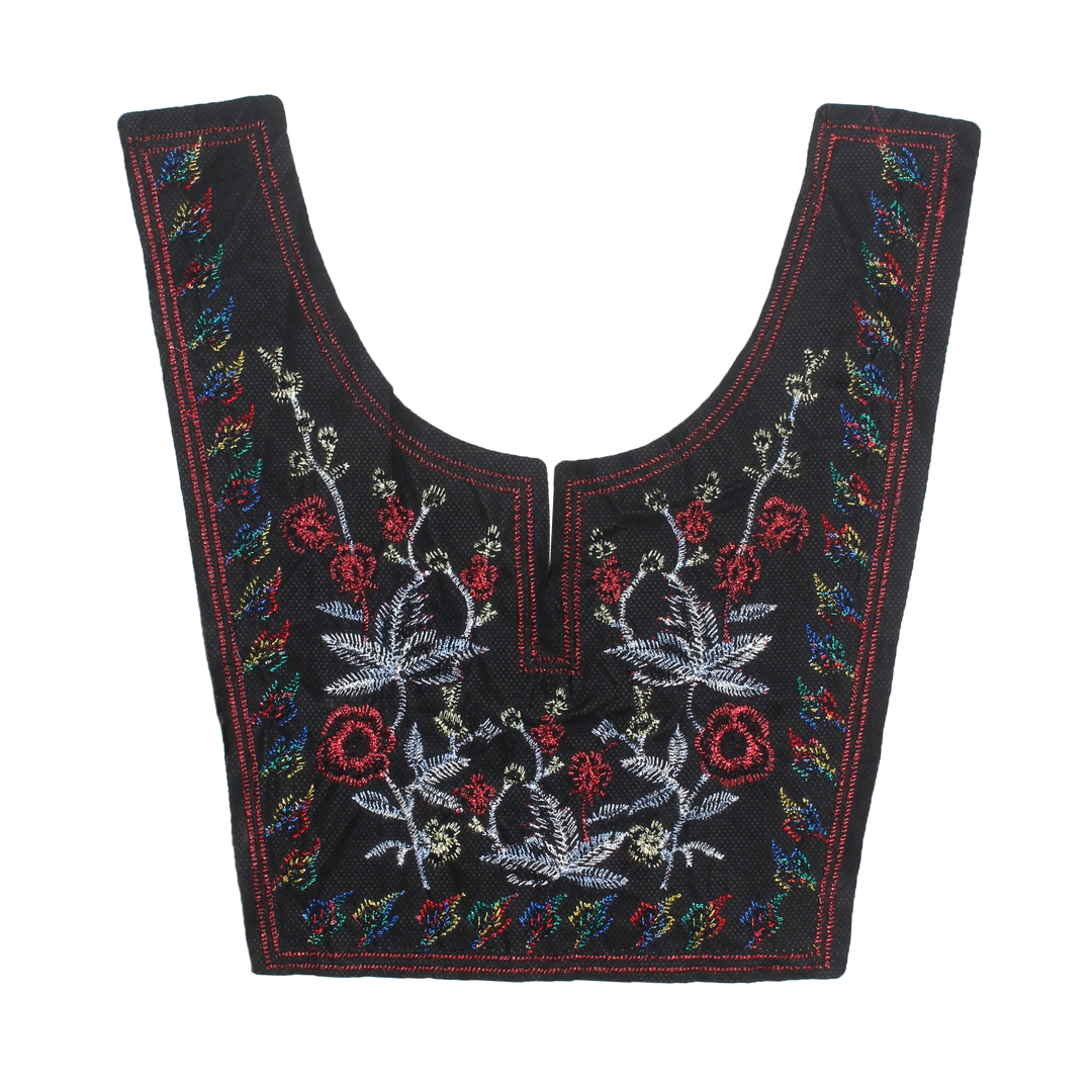 Floral Style U Shape Neckline