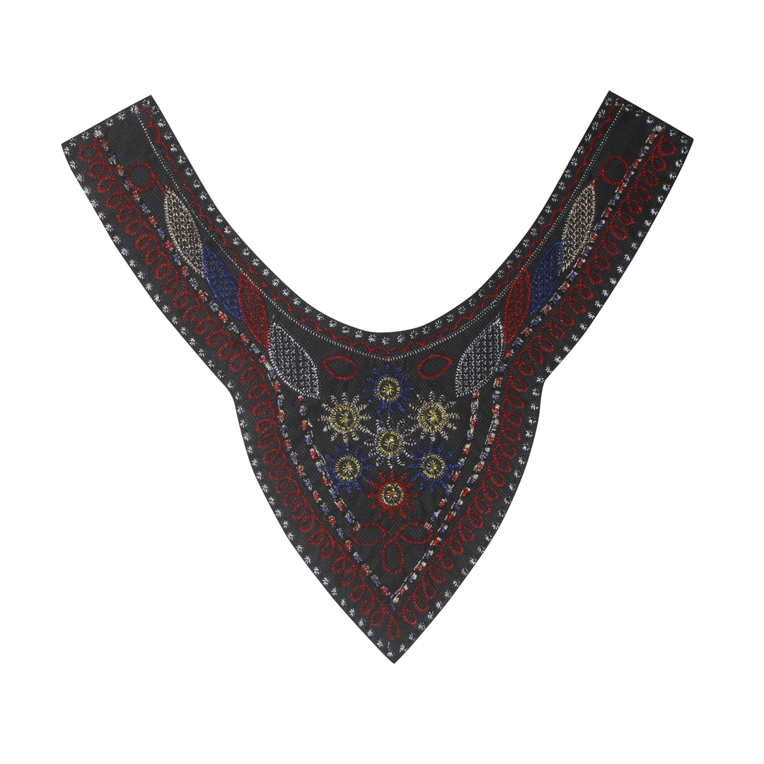 Round Shape Embroidery Yoke Neckline