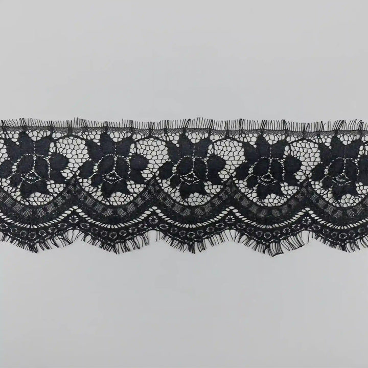ANI Accessories black 5 inch lace trim with star-shaped flowers