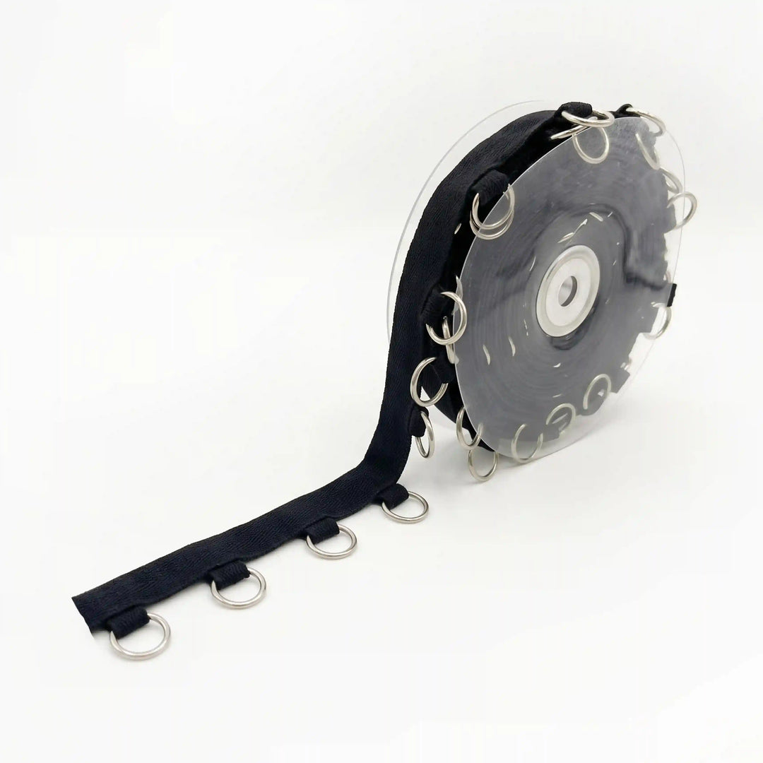 ANI Accessories black hanging O-ring metal eyelet lace on a roll