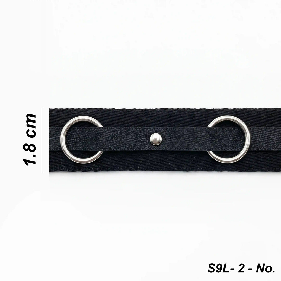 ANI Accessories black herringbone tape trim size chart showing 1.8 cm width with white color background 