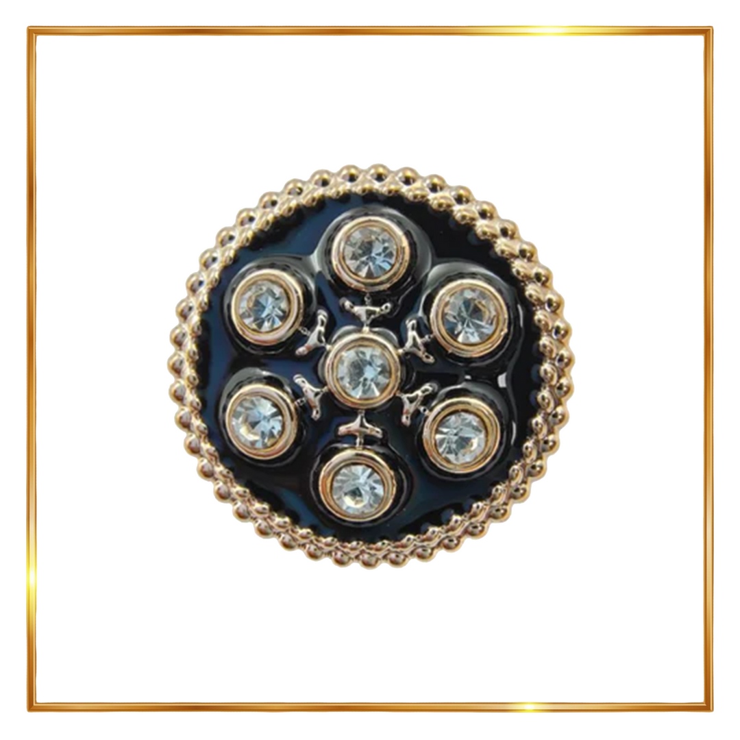 Golden Round Diamond Shank Buttons (Set of 8)