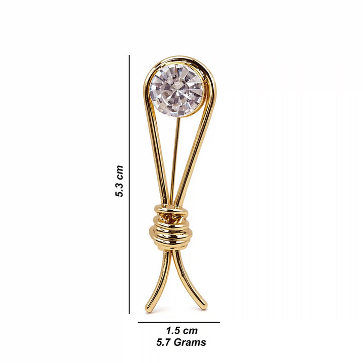 ANI Accessories crystal collar pin brooch size chart: 5.3 x 1.5 cm, 5.7 grams 
