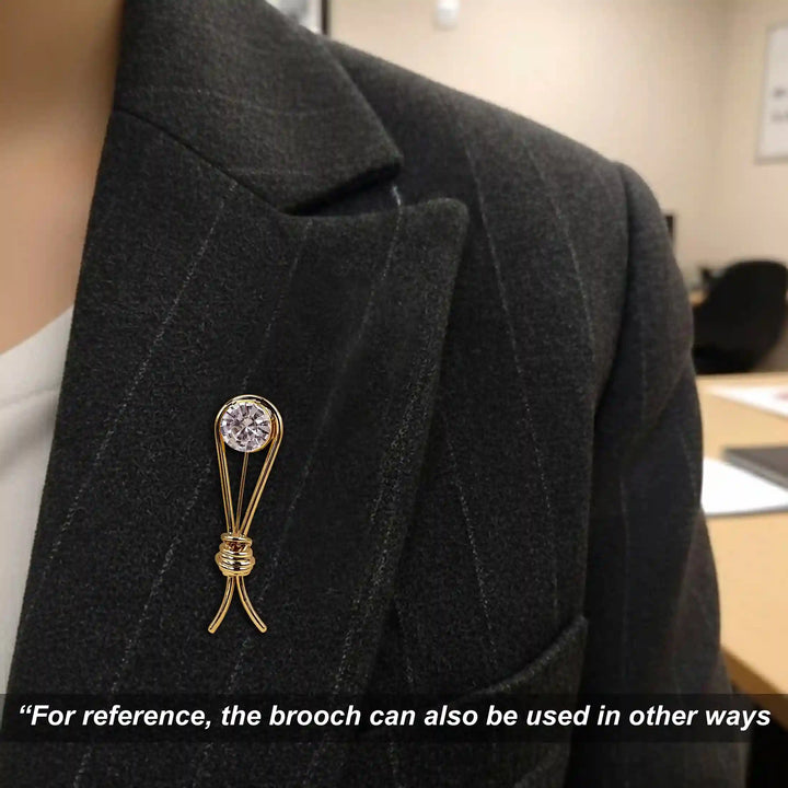 ANI Accessories crystal lapel pin for men worn on the lapel of a black blazer 