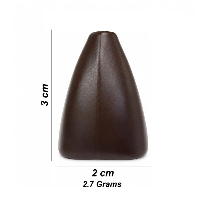 ANI Accessories dark brown bell-shaped cord end cap size chart: 3 cm height, 2 cm width and 2.7 grams weight With White color Background 