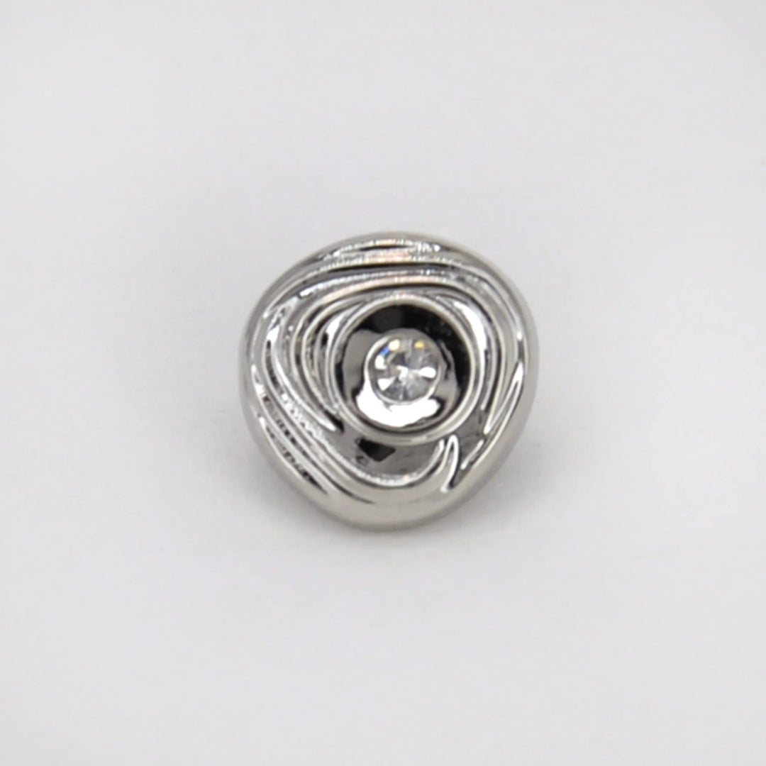 Swirl Stone Metal Button | 10mm (16L)