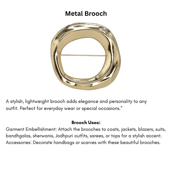 Organic Wavy Circle Brooch