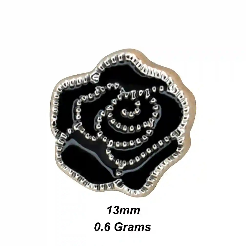 ANI Accessories floral style lapel pin size chart: 13 mm, 0.6 grams 