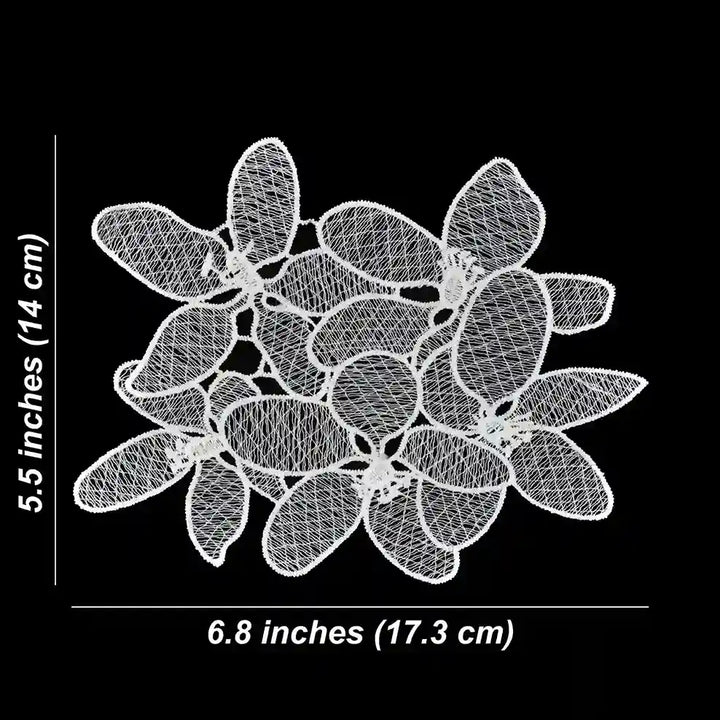 ANI Accessories flower cluster patch size: 6.8 inches wide and 5.5 inches high 