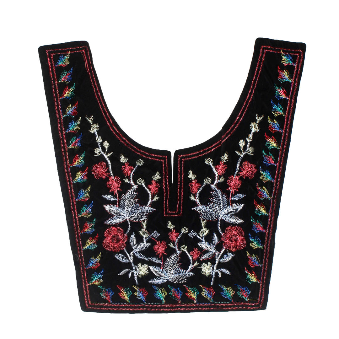 Floral Style U Shape Neckline