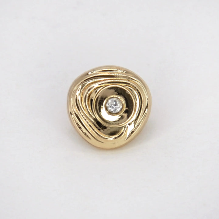 Swirl Stone Metal Button | 10mm (16L)