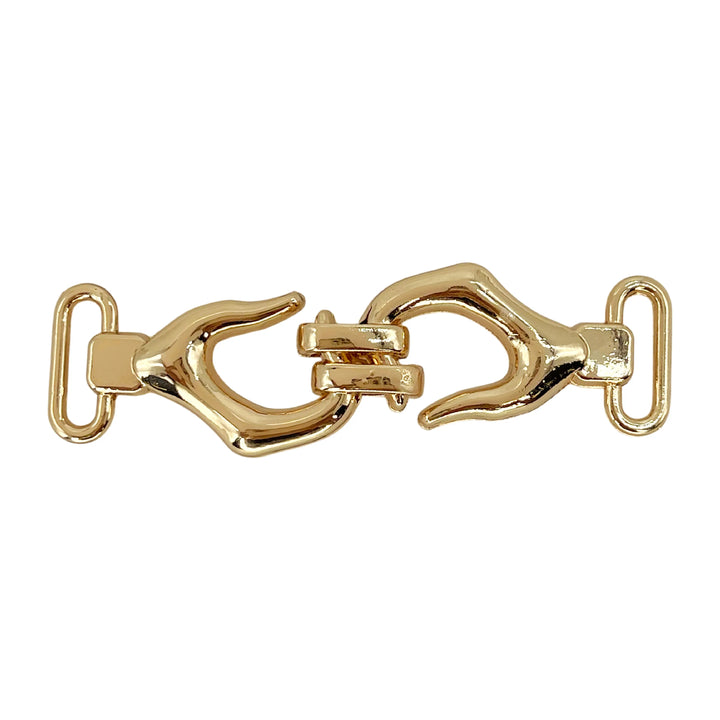 ANI Accessories gold blazer buckle with two curved hooks and strap bars 