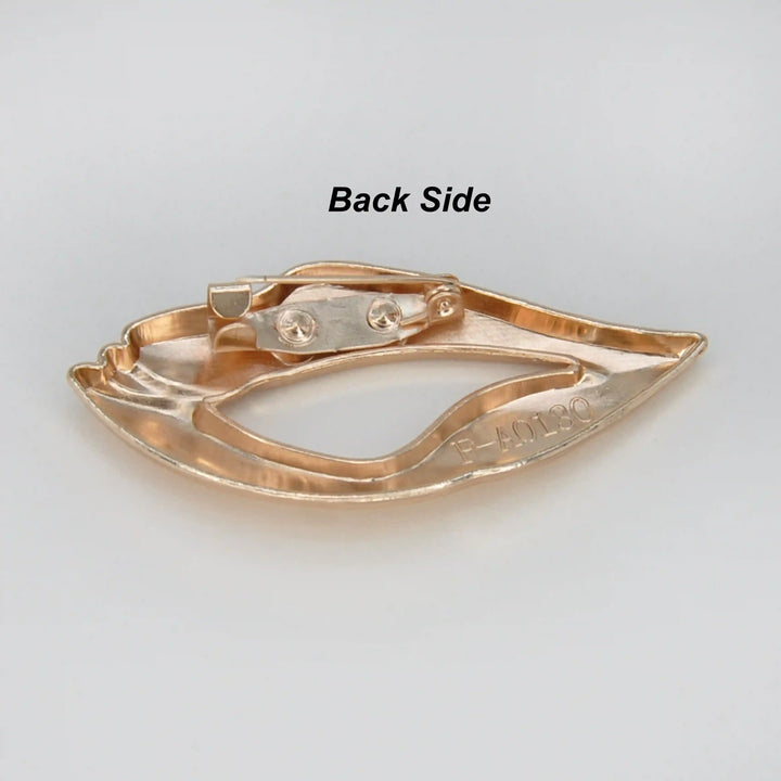 ANI Accessories gold lips brooch pin back side showing the pin 