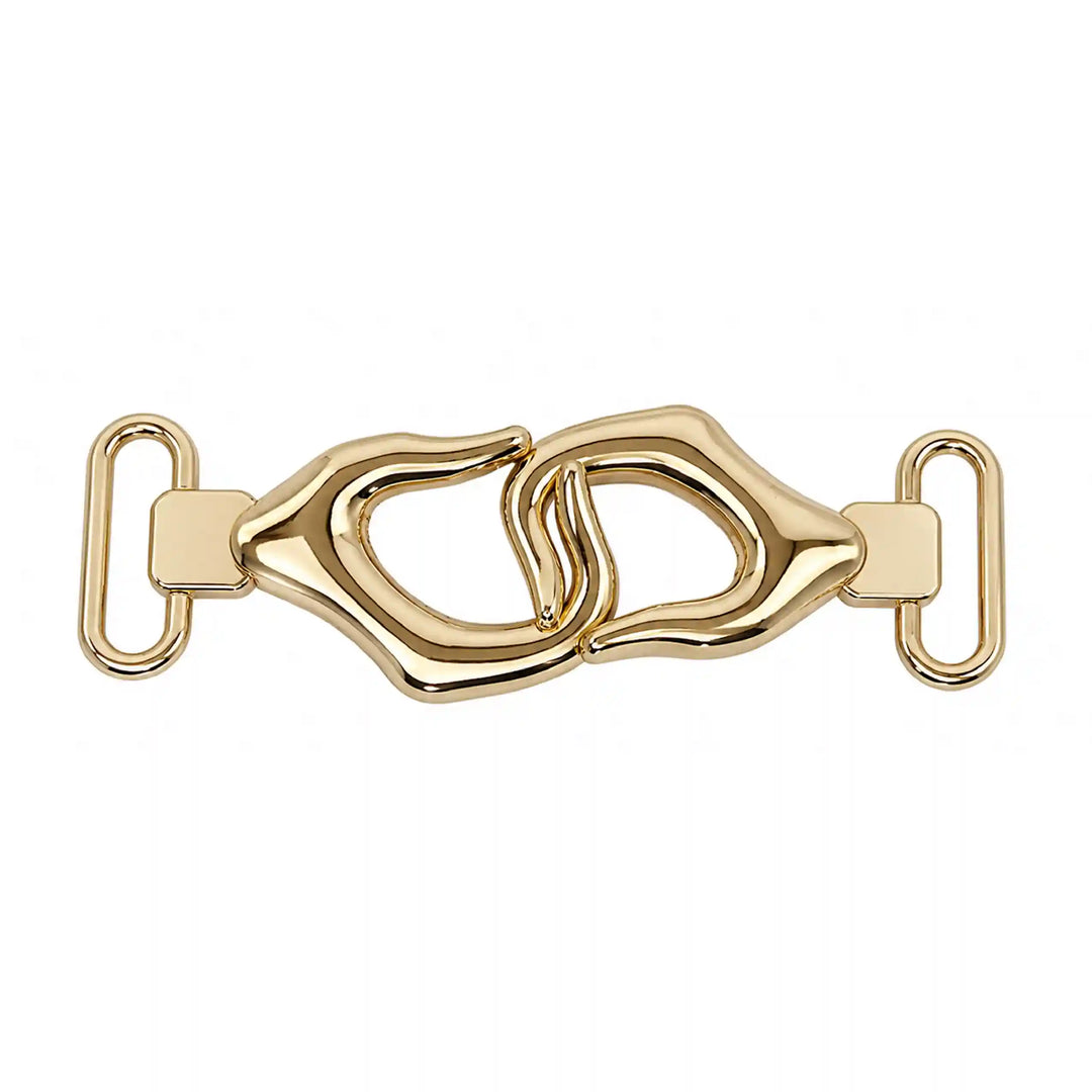 ANI Accessories golden buckle with two linked loops for dress and belt 