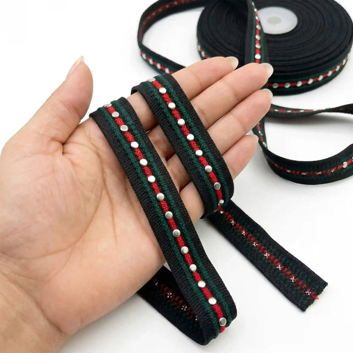 ANI Accessories green and red striped tape size chart showing 2 cm width with white color background 