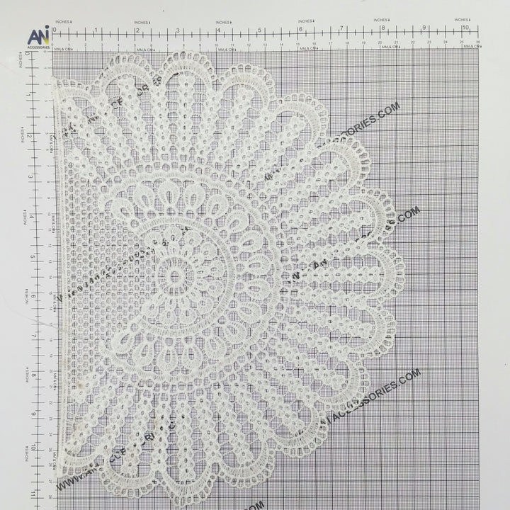 ANI Accessories half round cotton patch on a measuring grid, about 8.5 x 10.5 inches 