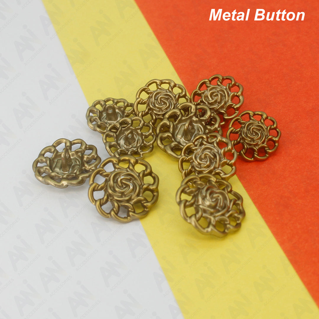 Clothing Gold Floral Design Buttons