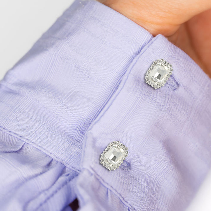 Rectangular Shiny Rhinestone Metal Buttons