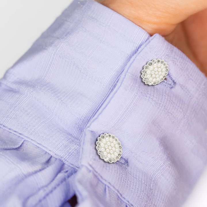 Floral Style Peral Rhinestone Buttons