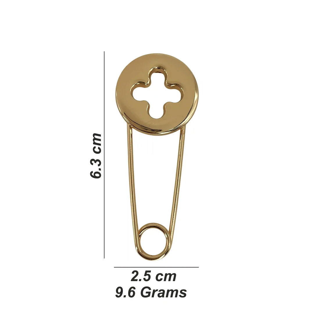 ANI Accessories decorative kilt brooch pin size chart: 6.3 x 2.5 cm, 9.6 grams with white color background 