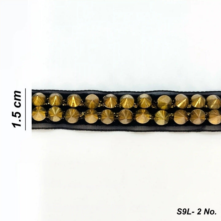 ANI Accessories metal eyelet lace size chart showing 1.5 cm width, design S9L-2 
with white color Background 