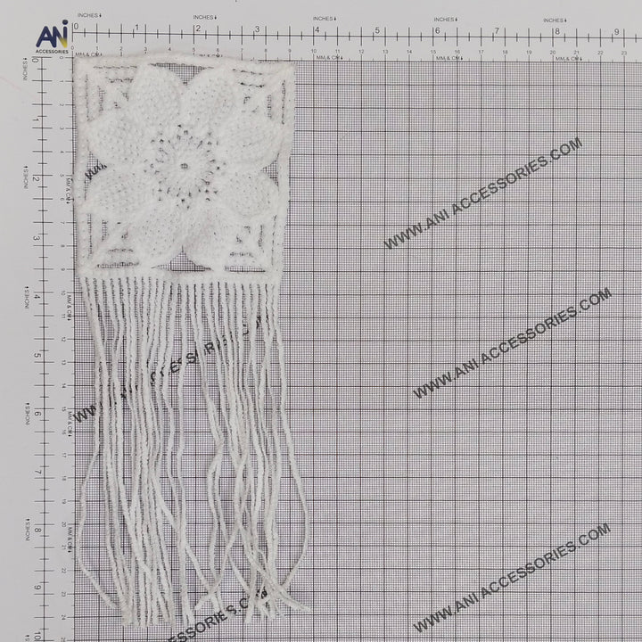 ANI Accessories petal fringe spun poly patch on a measuring grid: 10 x 3.5 inches (25.5 x 9 cm) 