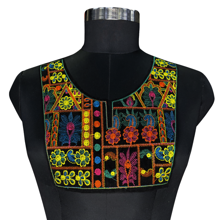 Vibrant Multicolor Embroidered Neckline